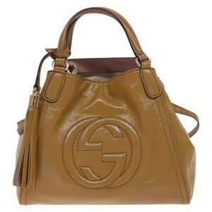 Gucci Soho Convertible Patent Beige Patent_Leather Shoulder Bag Bag